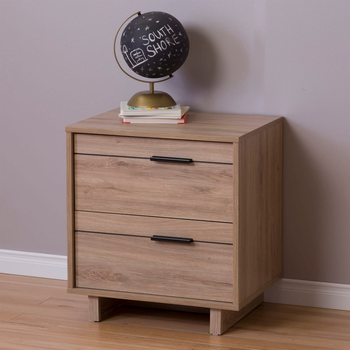 Fynn 2-Drawer Nightstand, 0, 16.5"D x 21.06"W x 23.06"H, Rustic Oak