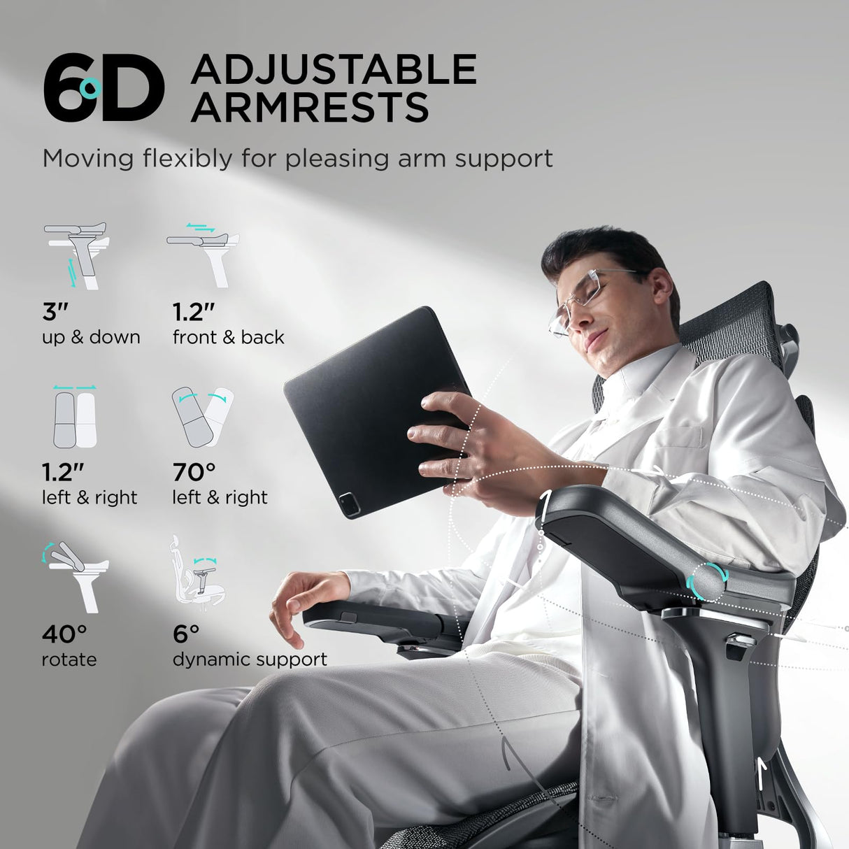 E3 Ergonomic Office Chair, Big and Tall Office Chair - with 3-Zone Dynamic Lumbar