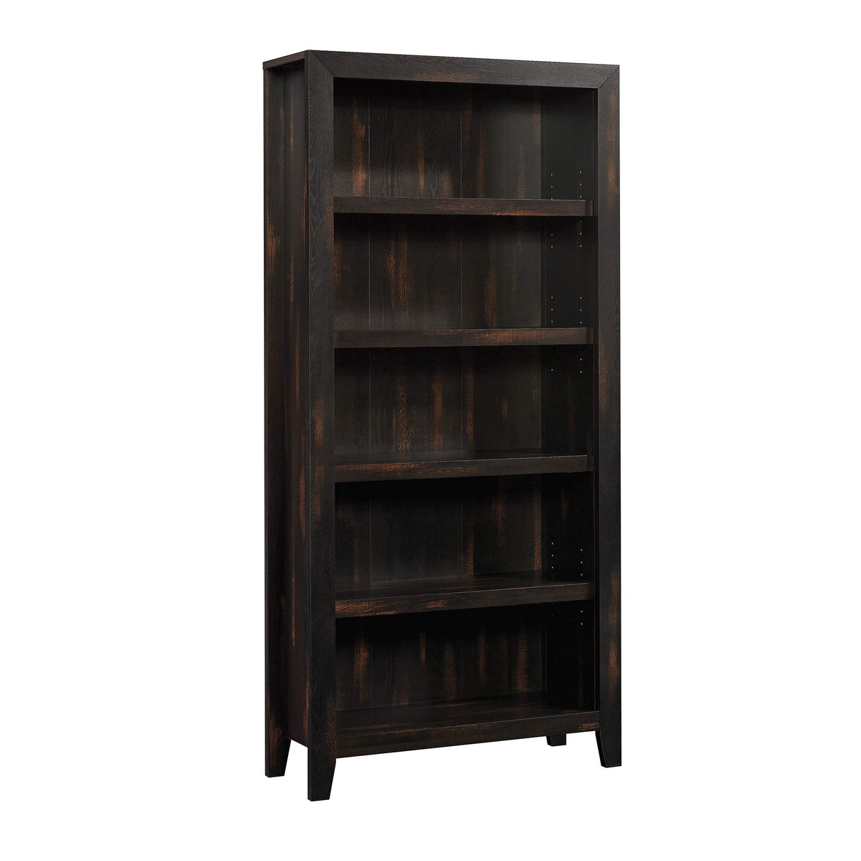 Pass 5-Shelf Bookcase Rustic Bookshelf, L: 33.78" x W: 12.52" x H: 71.10", Char Pine