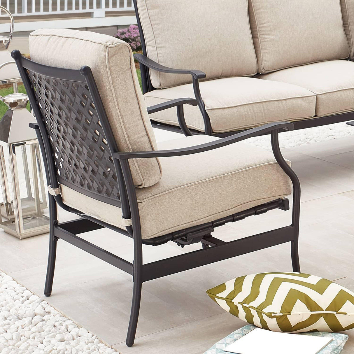 Patio Conversation Set 4Pcs Cushioned Outdoor Furniture Sets