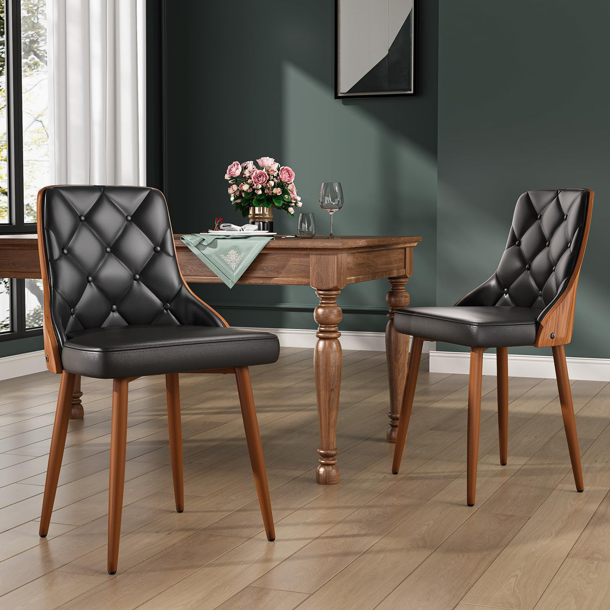 Dining Chairs Set of 2, Mid Century Modern Kitchen and Dining Room Chairs,