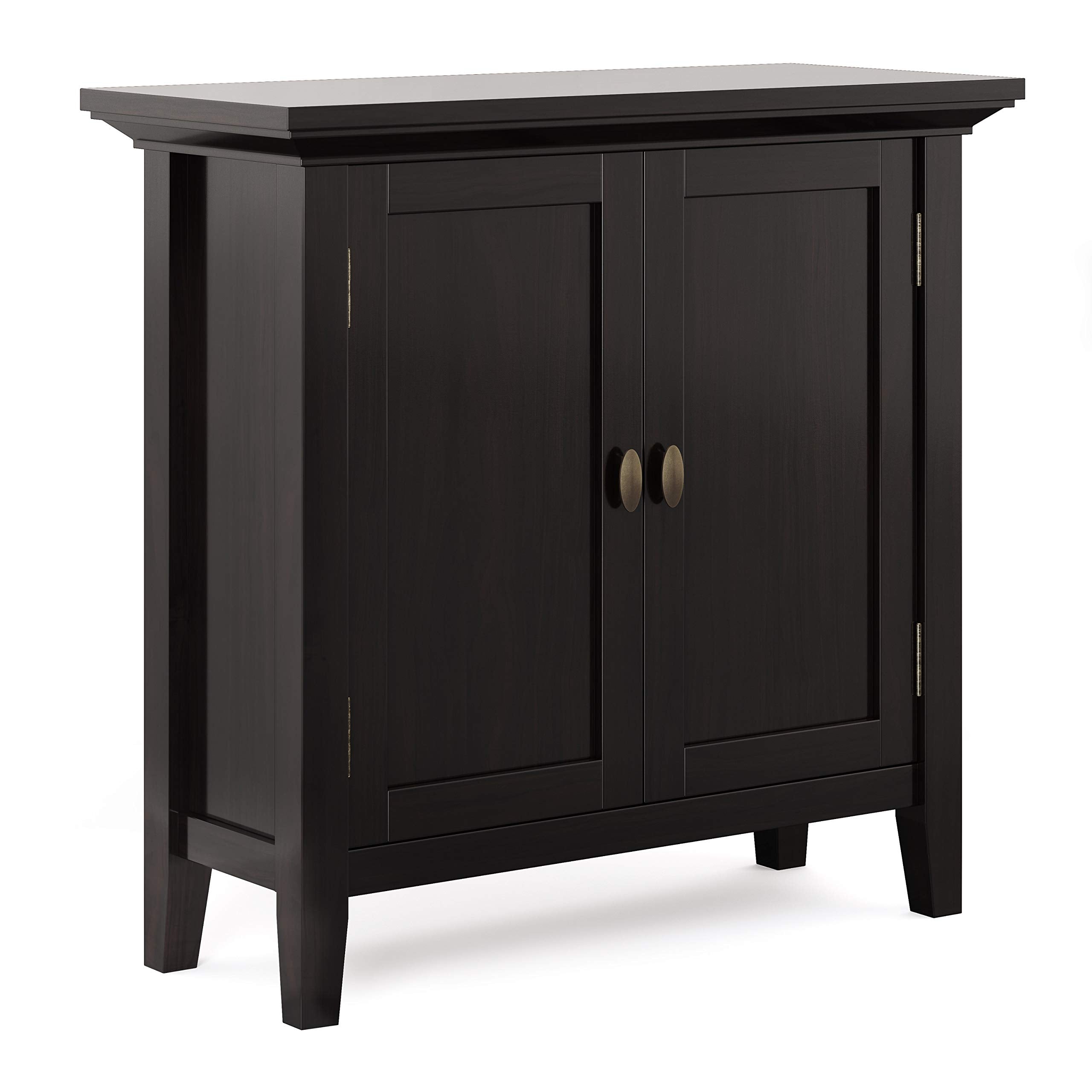 Redmond SOLID WOOD 32 inch Wide Transitional Low Storage Cabinet in Hickory Brown