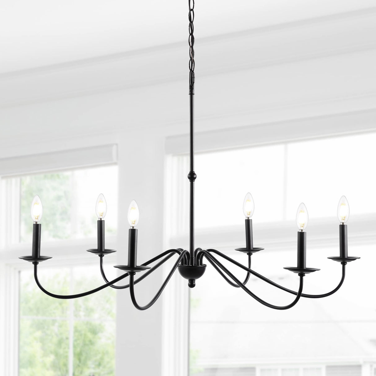 JYL7559A Wicklow 34.75" 6-Light Bohemian Farmhouse Iron LED Chandelier Modern