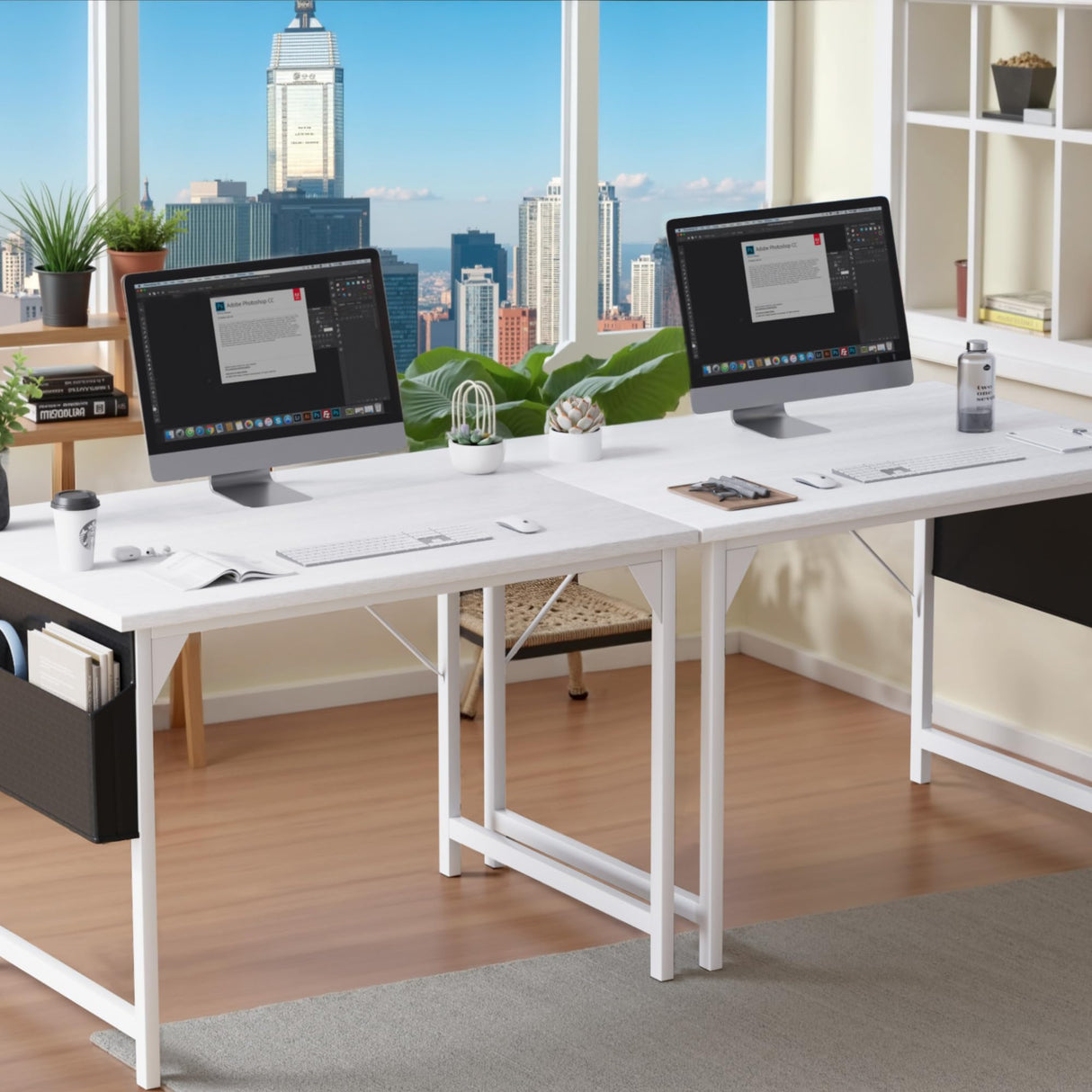 48 Inch Computer Desk, Wood Modern Simple PC Home Office Table