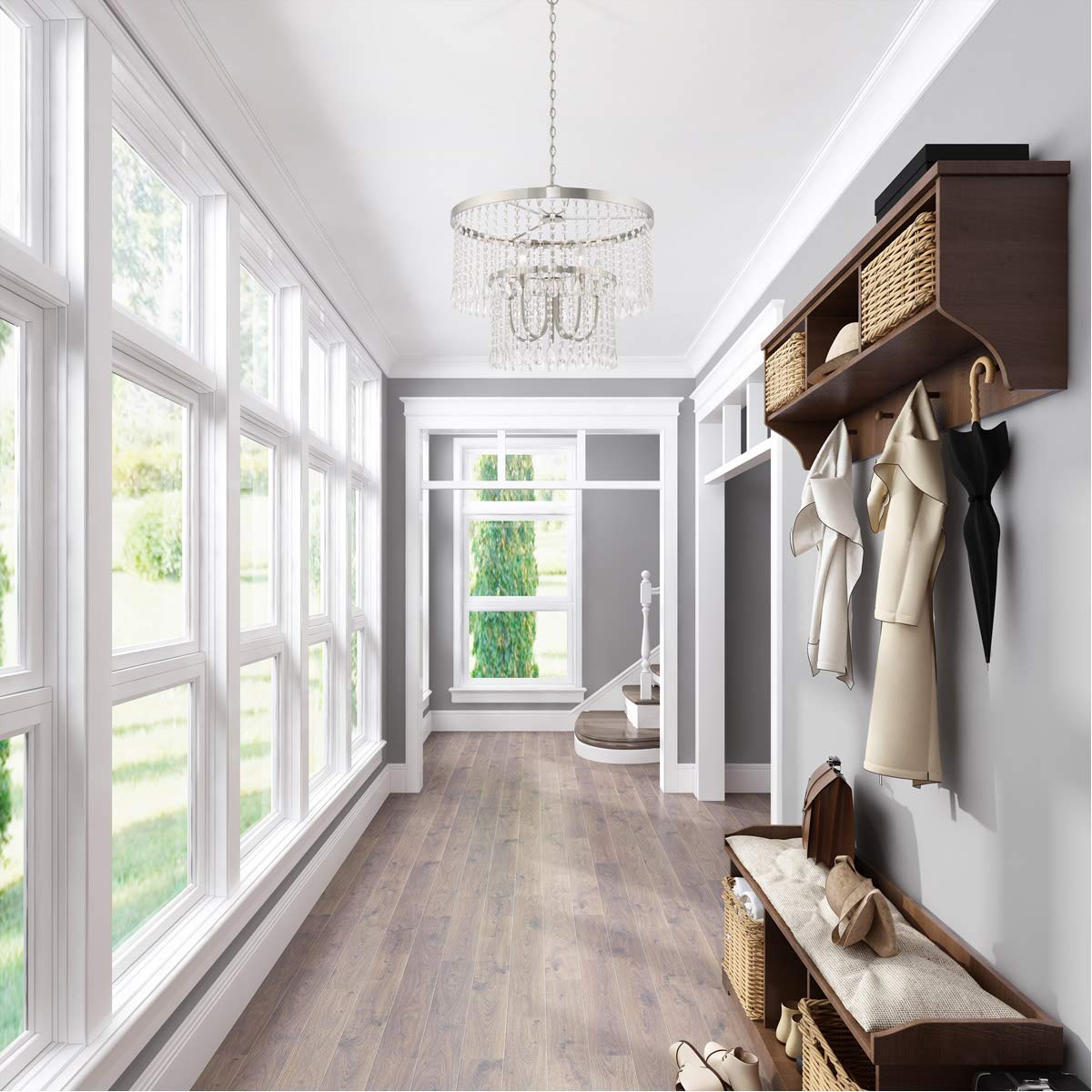 Lighting 1065-91 Neptune 5-Light Bath Light, Brushed Nickel, 32 x 6.75 x 8