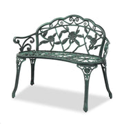 38.5" Patio Park Garden Outdoor Metal Rose Bench