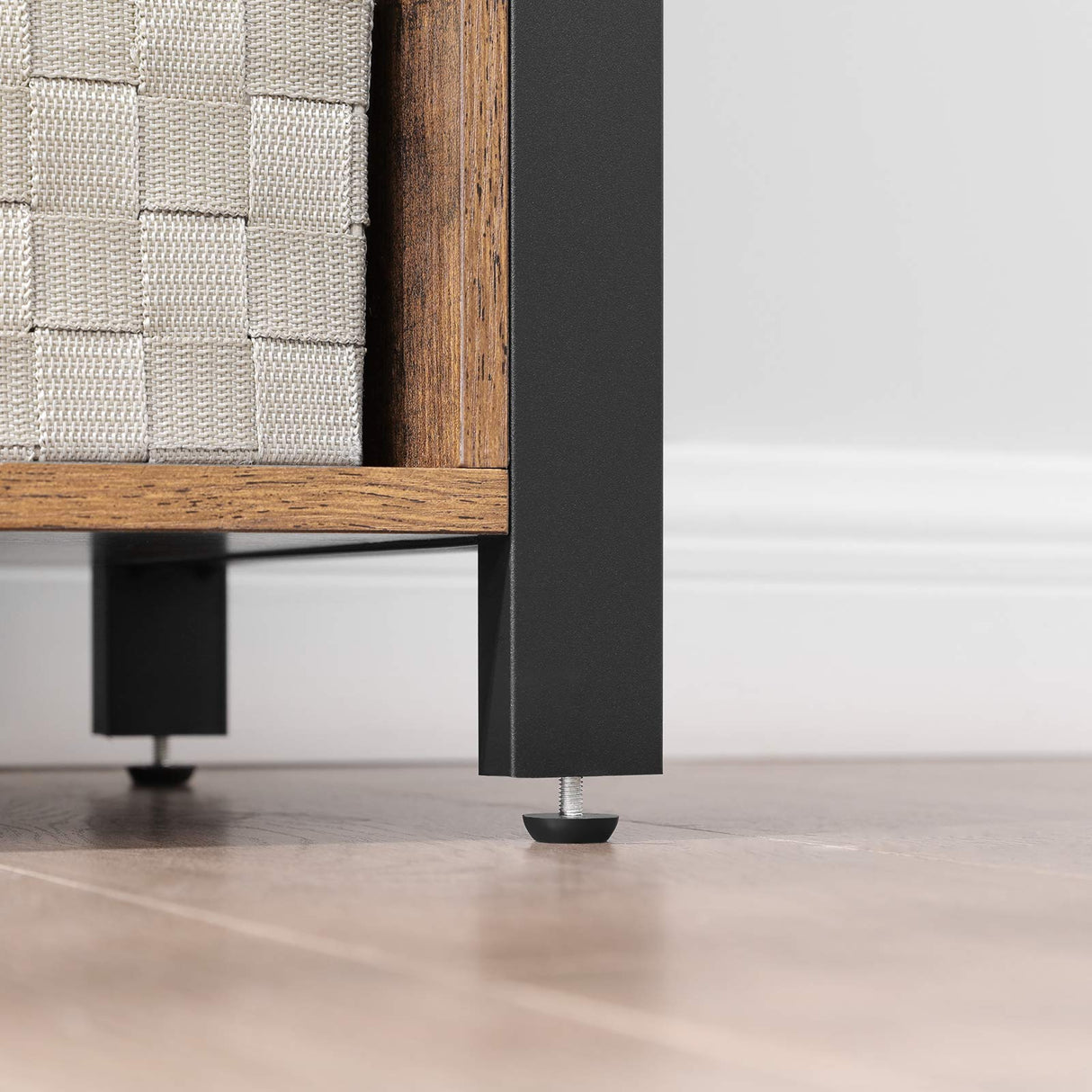 Lowell Storage Cabinet, Sideboard with Adjustable Shelves and Louvered Doors, Industrial,