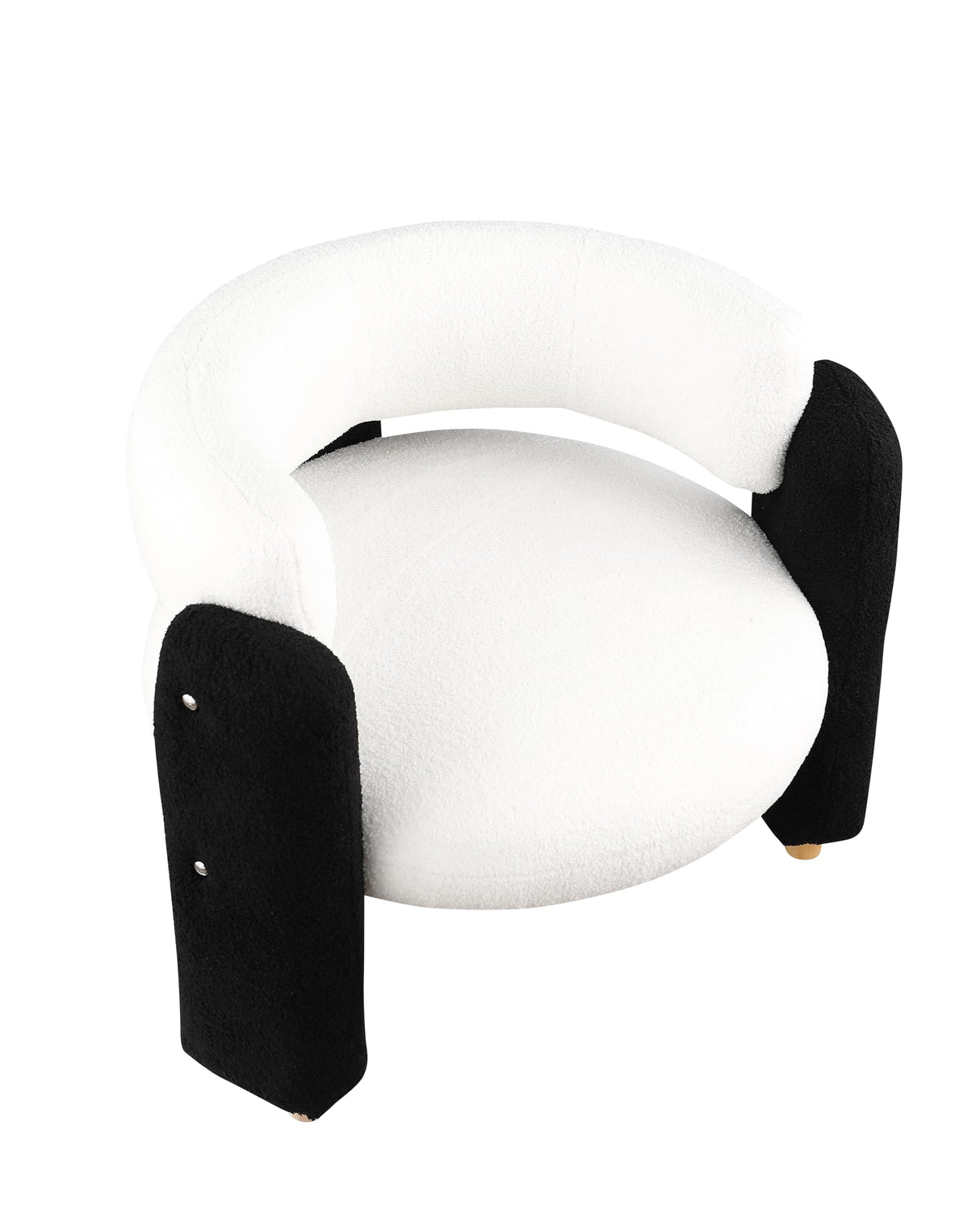 Accent Barrel Chair, Comfy Round Upholstered Armchair