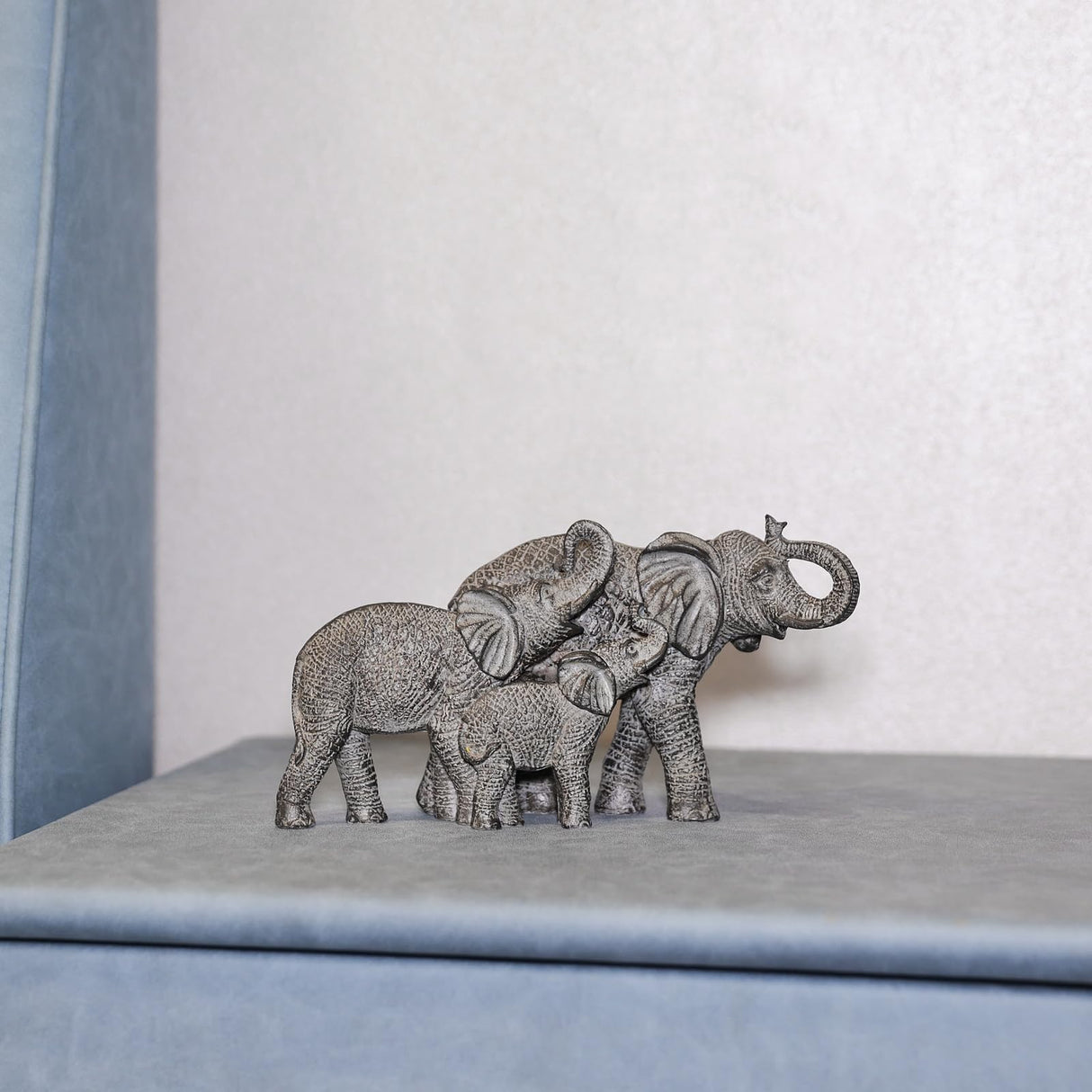 Adorn Your Space with Charm: Resin Elephant Family Decor Sculpture, Perfect Addition