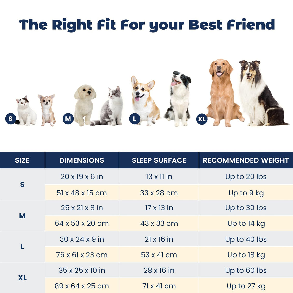 Removable Washable Dog Bed for Medium Dog Easy Clean - Rectangle Pet Bed