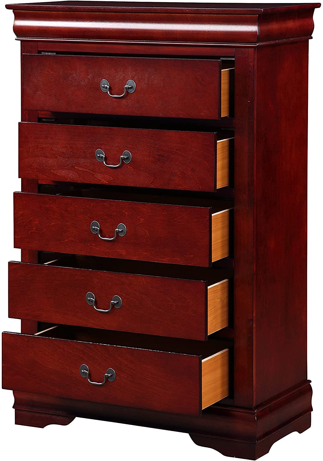 Livesay 6-Piece Cherry Wood Queen Bedroom Set with Chest, Dresser & Nightstand