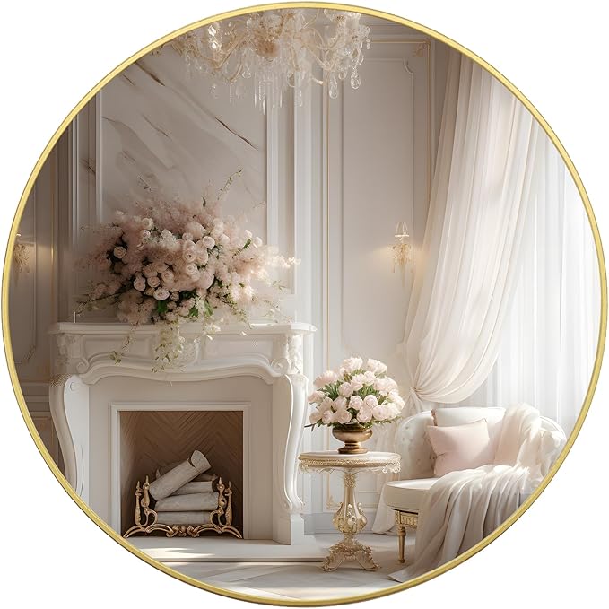 Round Mirror 48 inch, Large Circle Mirror for Wall, Round Bathroom Mirror for Living Room