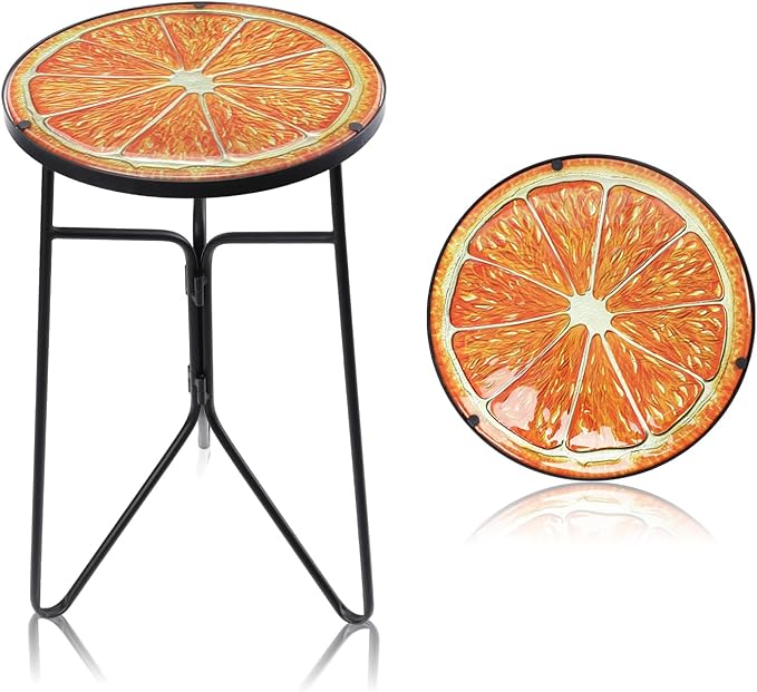 Patio Side Table Outdoor Accent Table Bistro Coffee Table Plant End Table