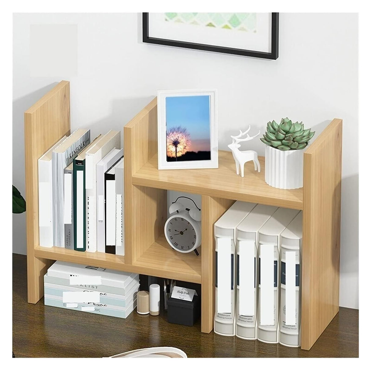 Bookshelf Bookcase Desktop Telescopic Small Bookshelf Storage Storage