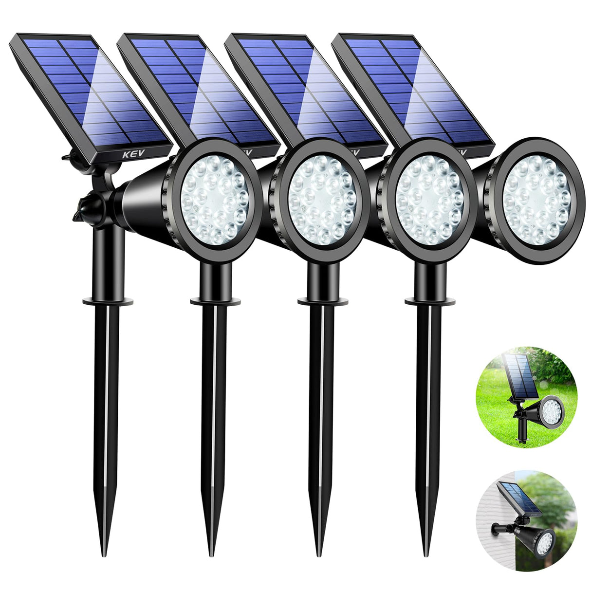800 Lumens Solar Spot Lights Outdoor,18 LEDs Solar Flood Lights