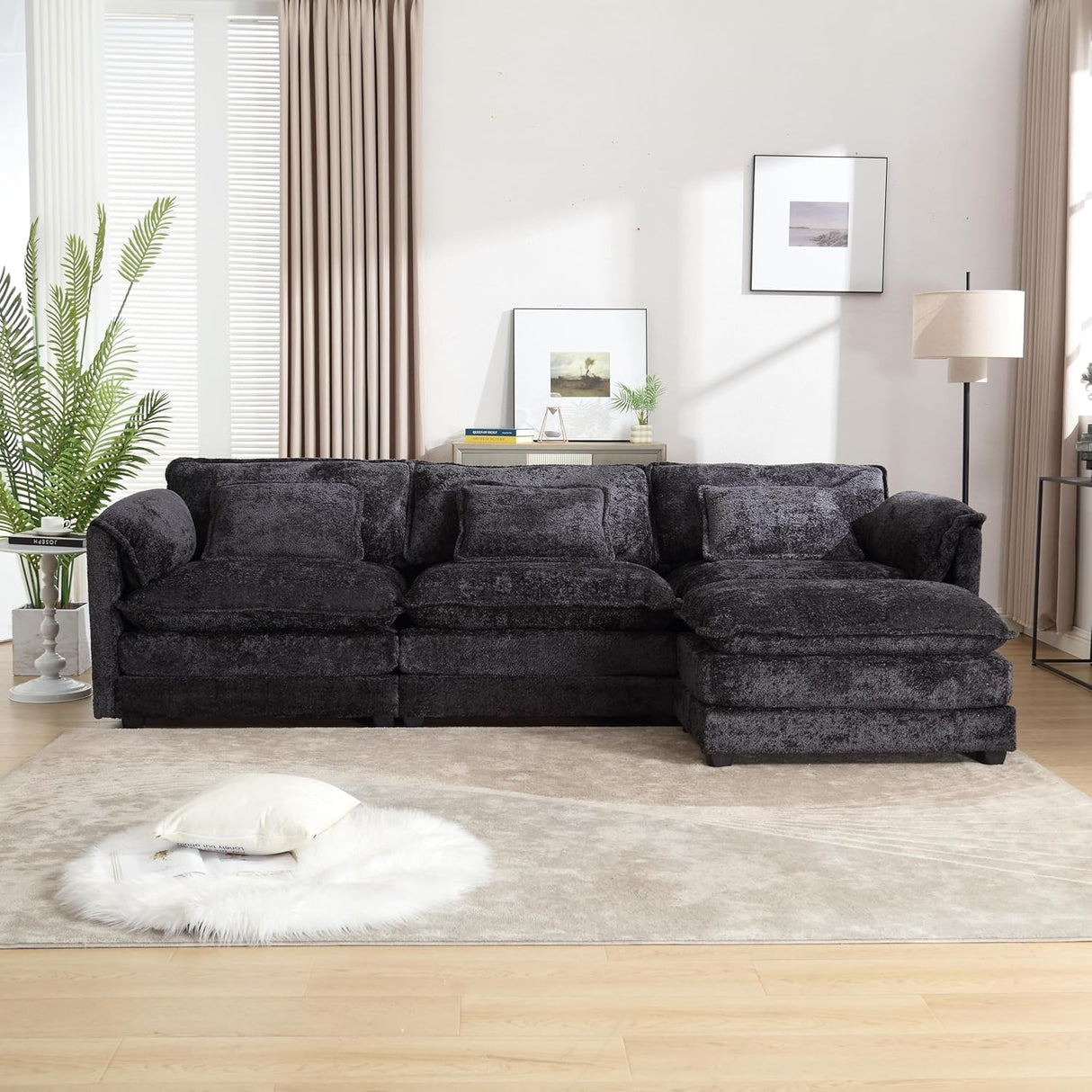 L Shaped Sectional Sofa Cloud Couch for Living Room
