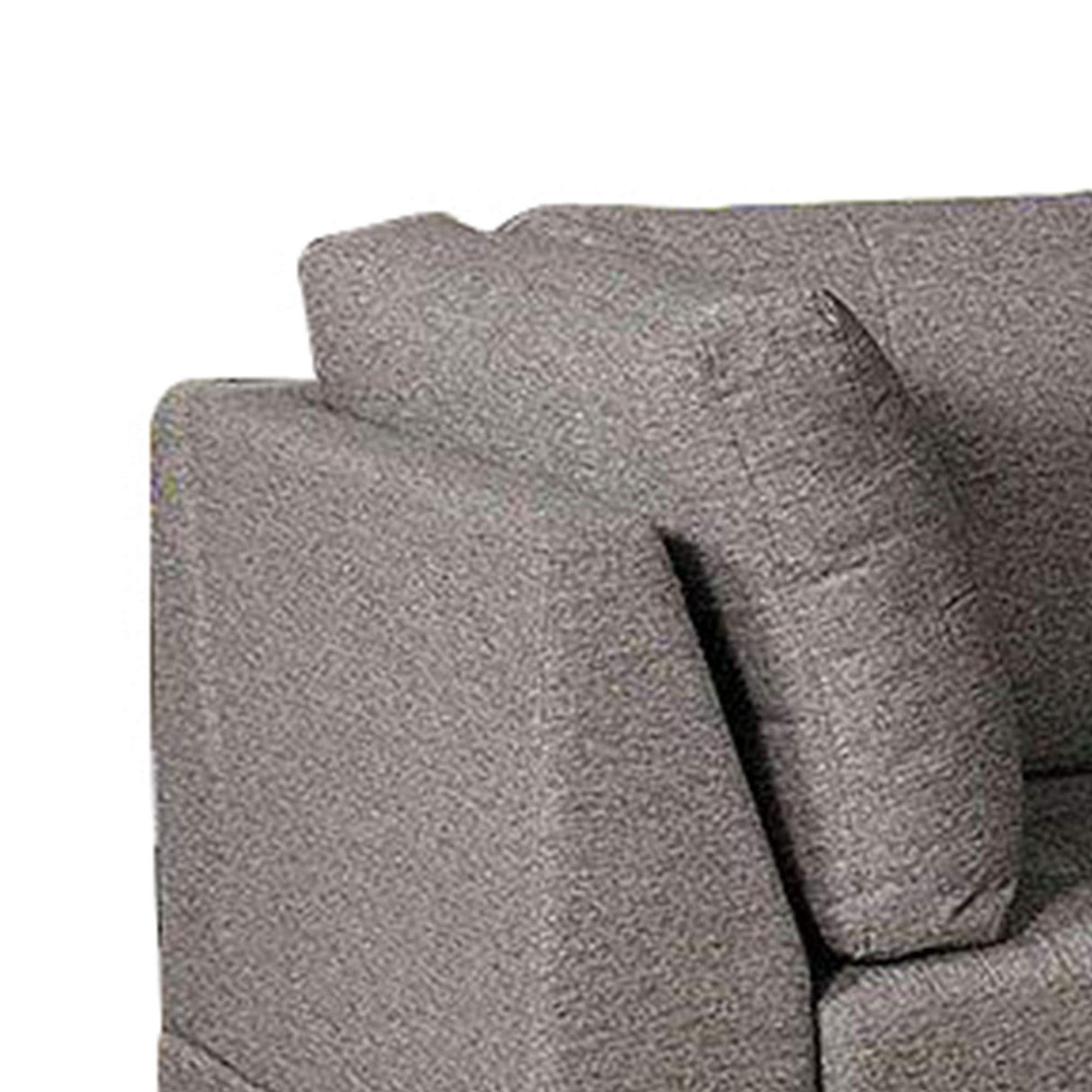 Fabric Sectional Sofa with Tufted Box Cushion Seat and Fixed Back