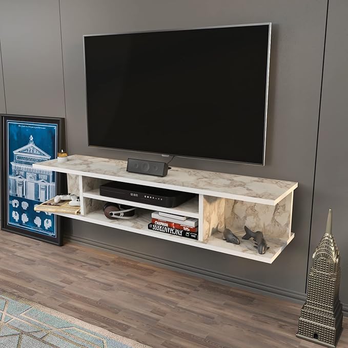 Pivot 47'' Modern Floating TV Stand Shelf Media Console Floating Entertainment
