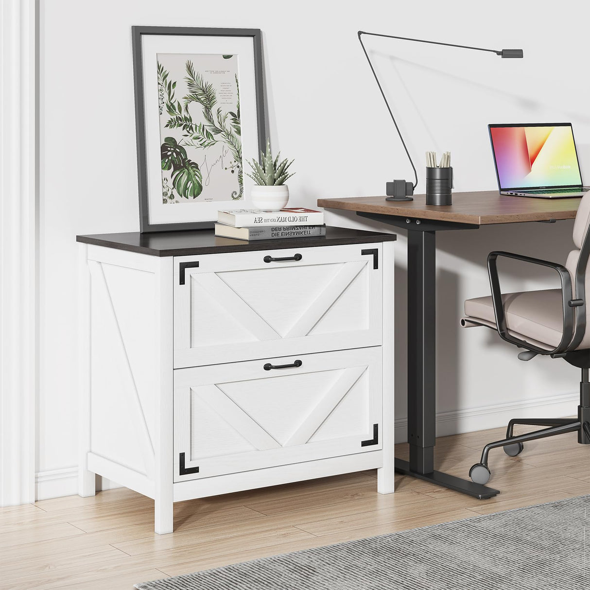 Farmhouse File Cabinet 2 Drawer - Lateral Filing Cabinet