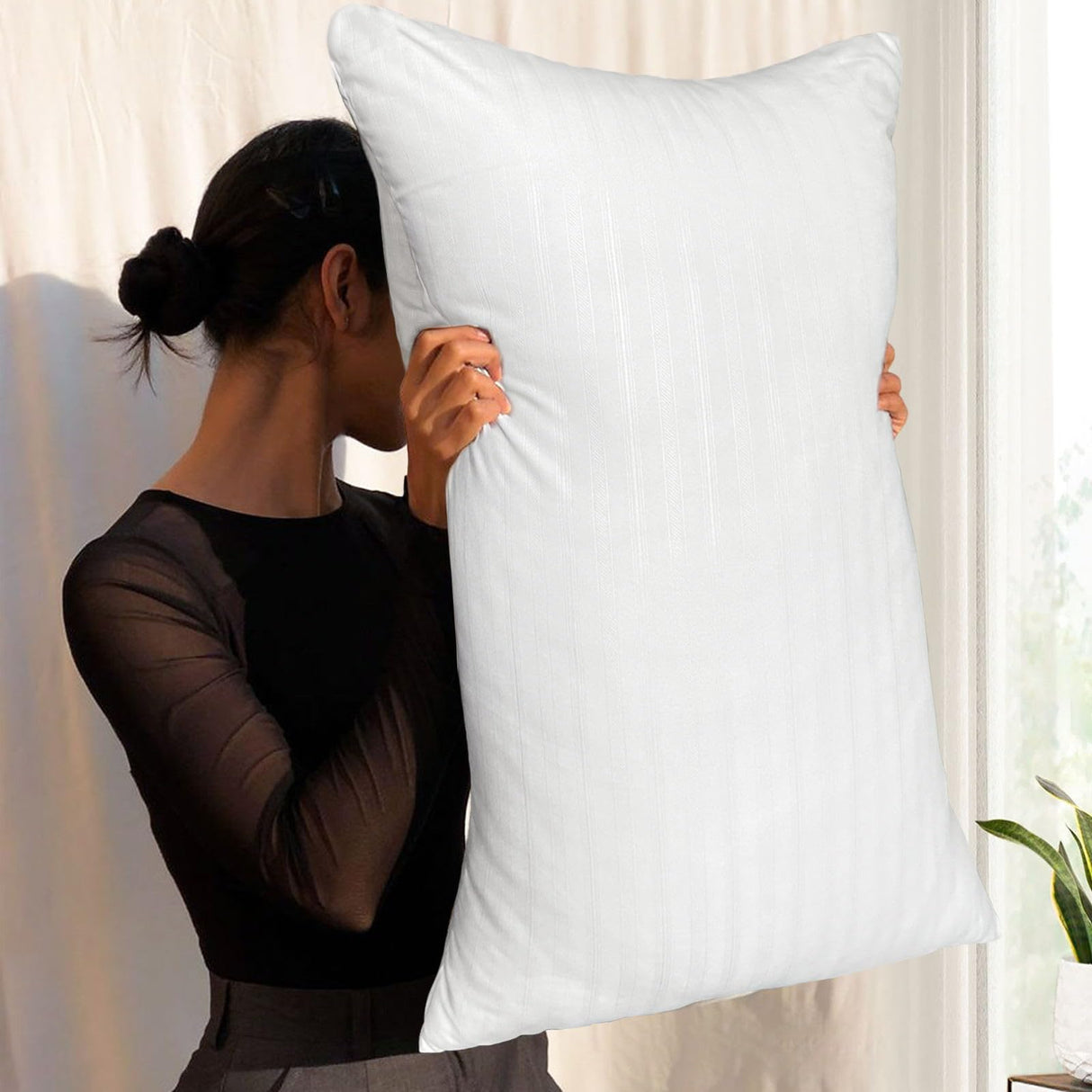 Size Set of 2, Hotel Down Alternative Bed Pillows for Sleeping, Queen Pillows