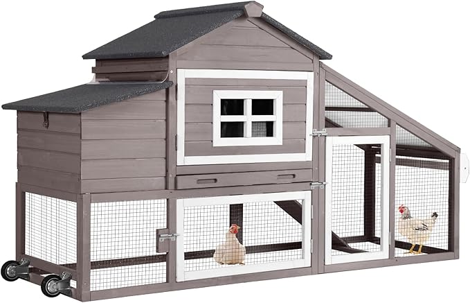 Chicken Coop for 2-4 Chickens with Wheels Outdoor Chicken House
