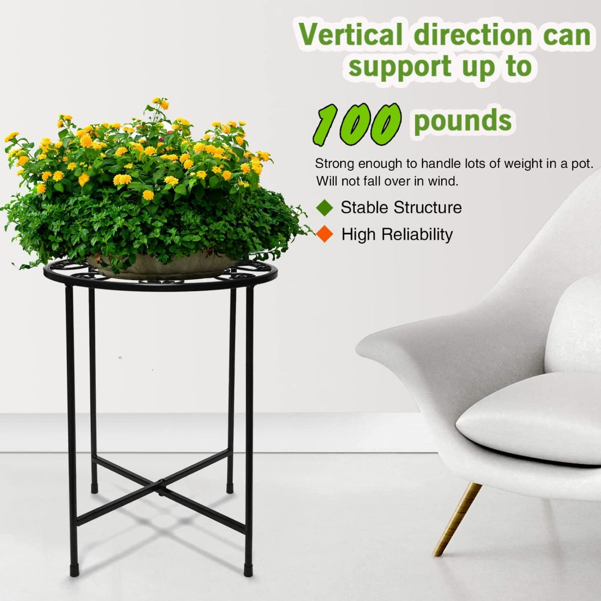 BlossomFrame 15” Tall Metal Plant Stand Set