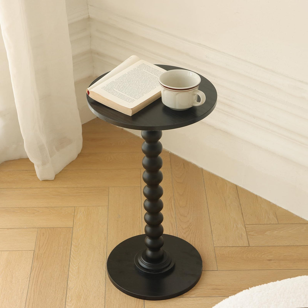 Round Side Table, Small Drink Table for Small Spaces, Modern Accent End