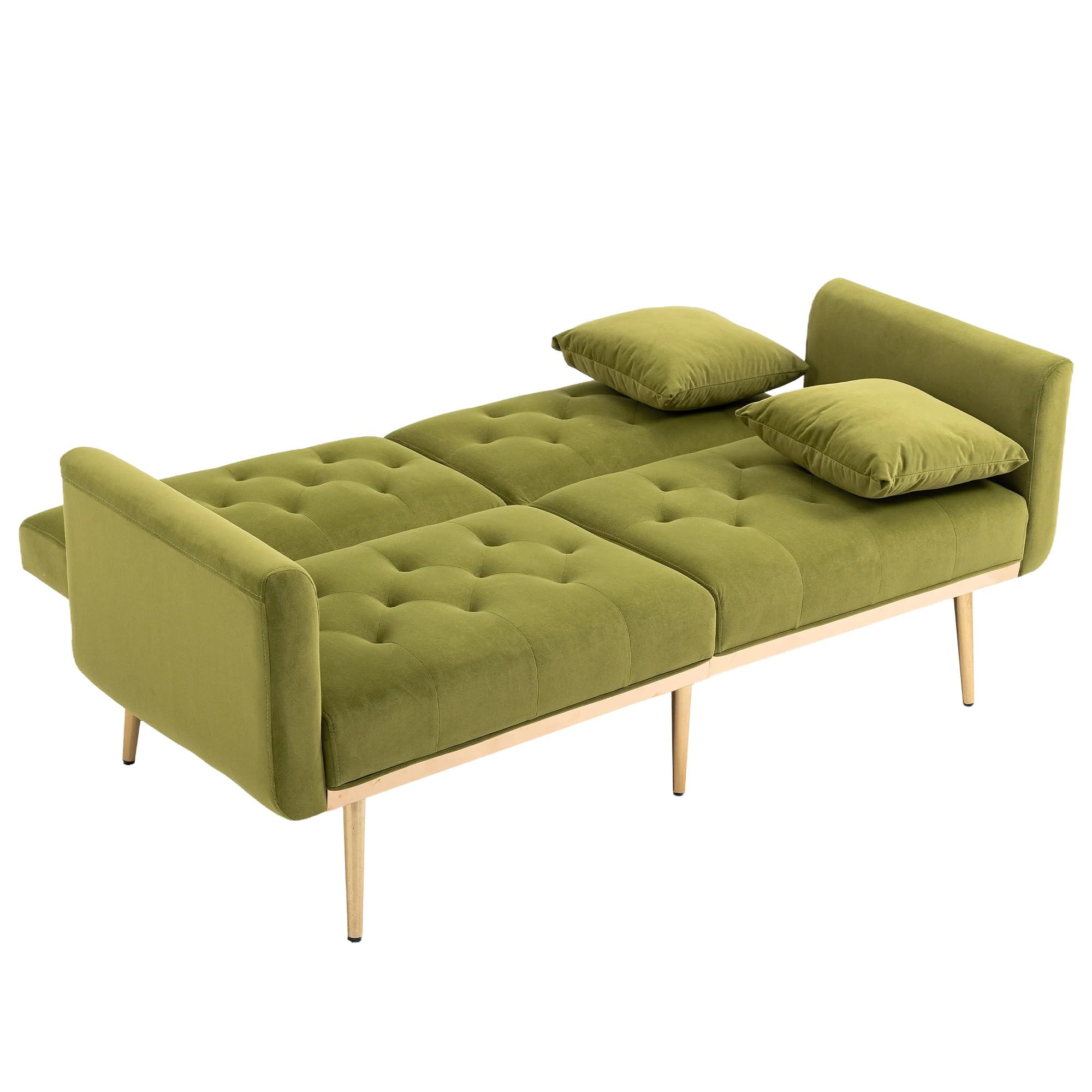 Mid-Century Modern Velvet Loveseat, Petite Accent Sofa Couch