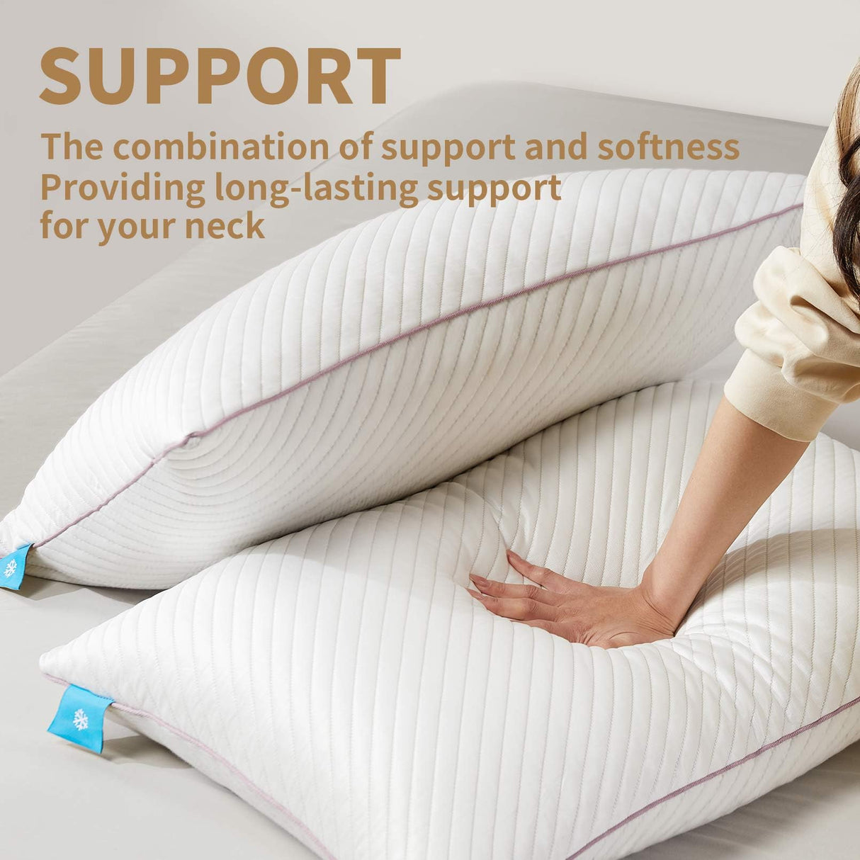 Pillows Queen Size Set of 2 Cooling Shredded Memory Foam Pillows for Bed