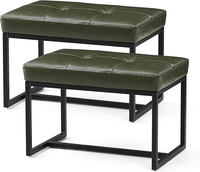 Ottoman Bench, Modern PU Leather Vanity Stools Chairs