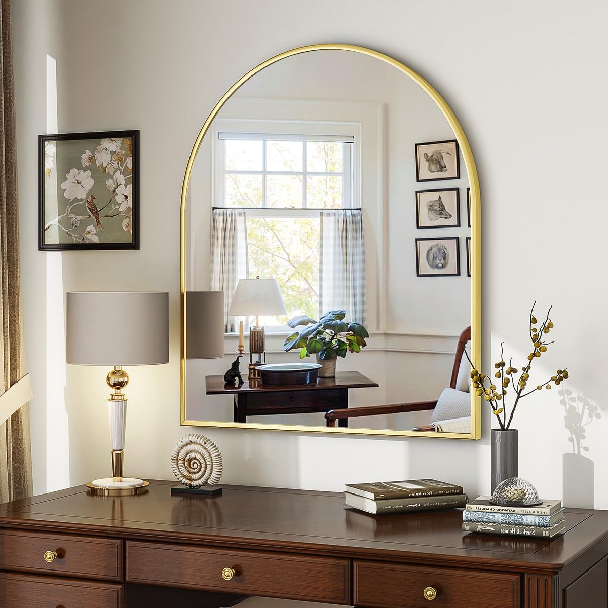 Arched Wall Mirror, Arch Bathroom Mirror, Wall Mounted Vanity Mirror