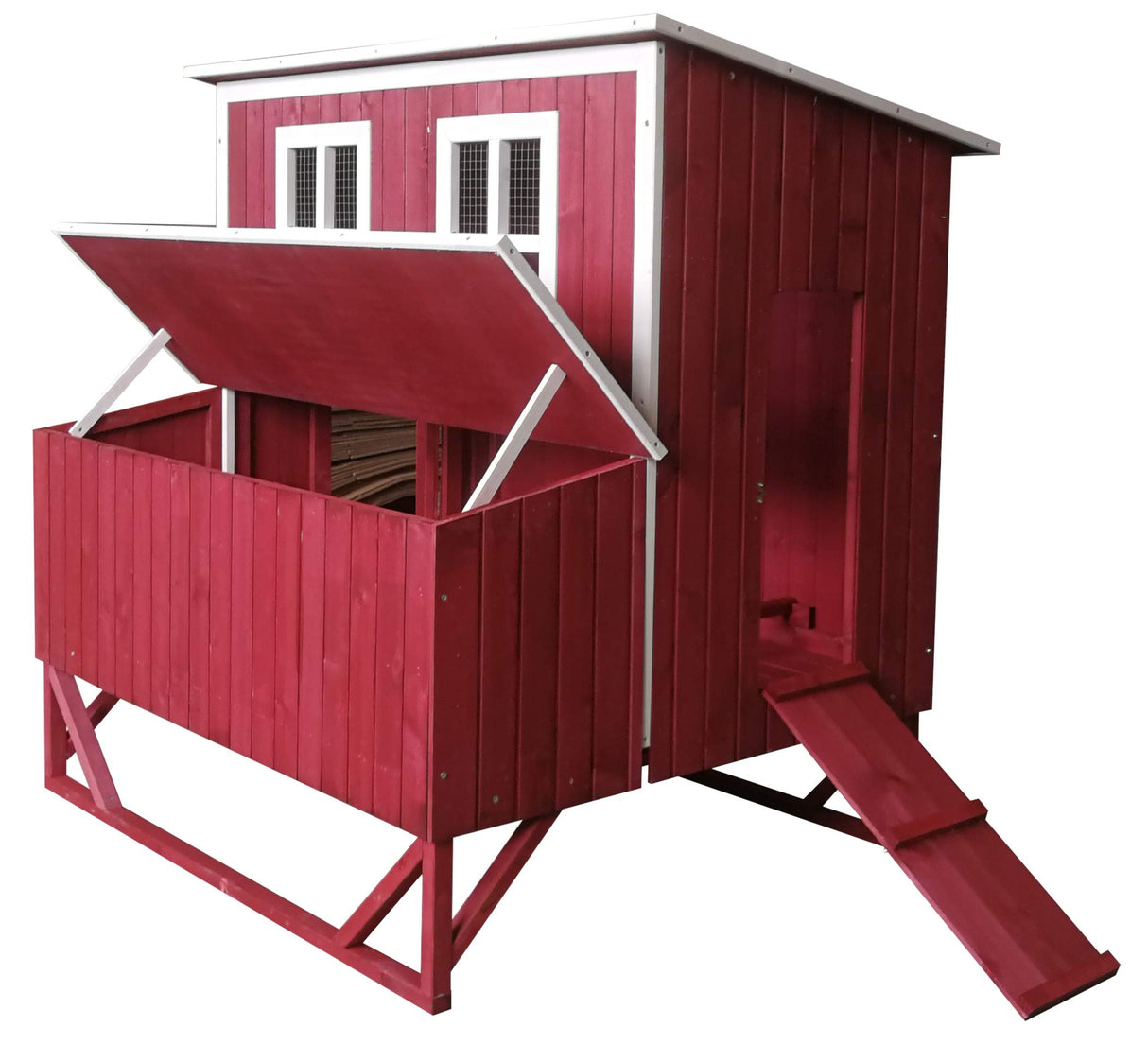 Large Wood Backyard Chicken Coop Hen House 4-8 Chickens w 4 Nesting Box New