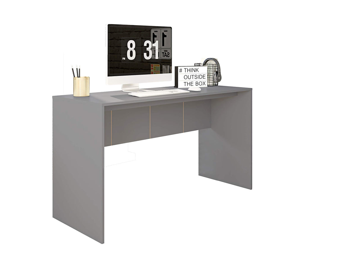 Cornelia 35 Inch Mid-Century Office Desk – Minimalist & Sturdy Grey Table