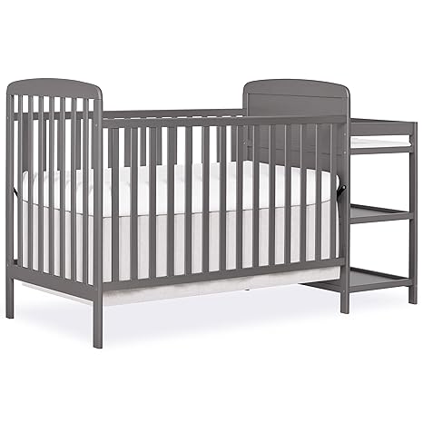 Anna 3-In-1 Full-Size Crib and Changing Table Combo - Greenguard Gold Certified, Non-Toxic Wooden Nursery Furniture