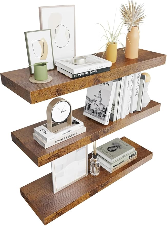 Floating Shelves for Wall Brown Wood Shelf for Bedroom