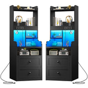 Nightstands Set of 2 with Charging Station