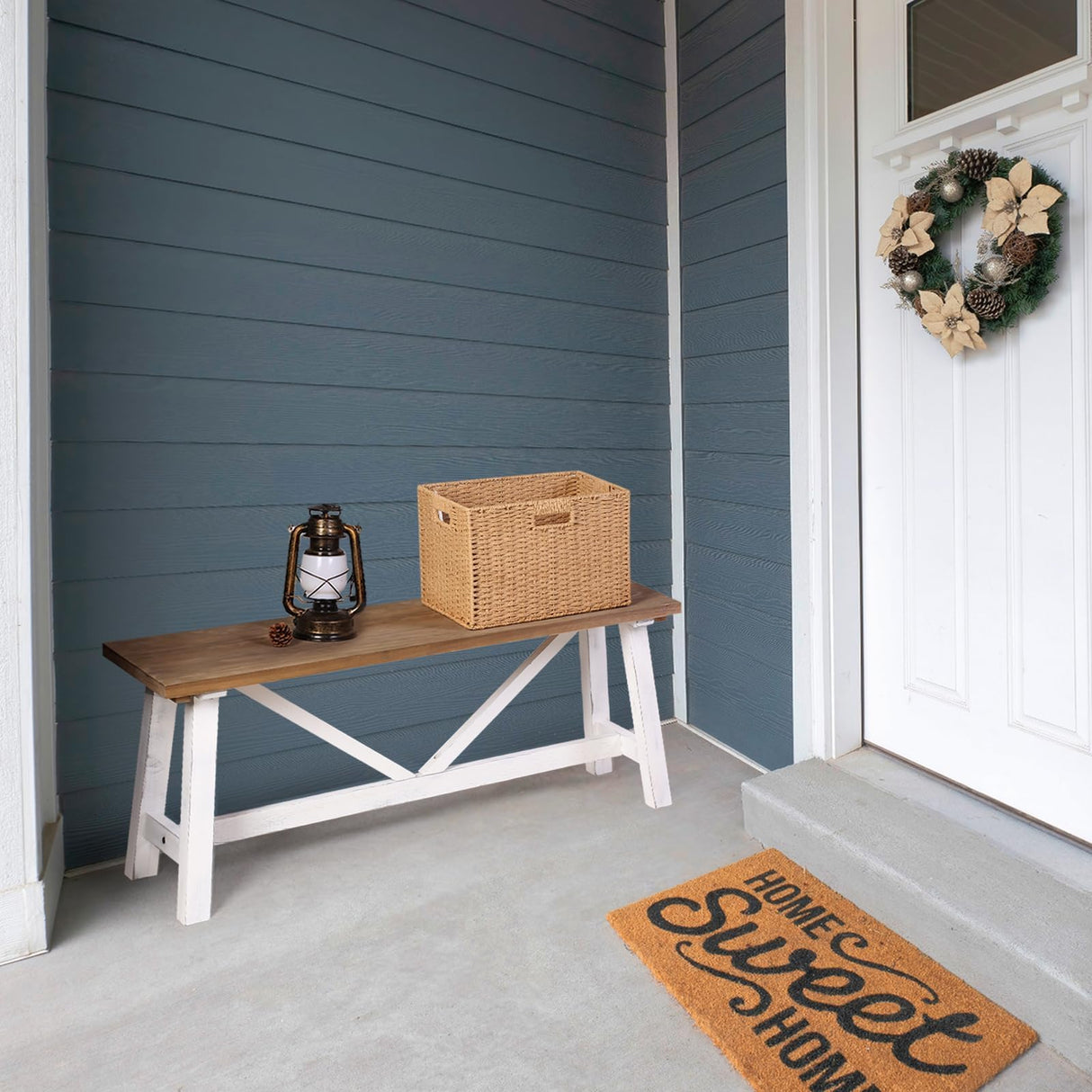 43" Farmhouse Wood Bench, Narrow Bench, Long Bench Seat for Entryway, Living Room