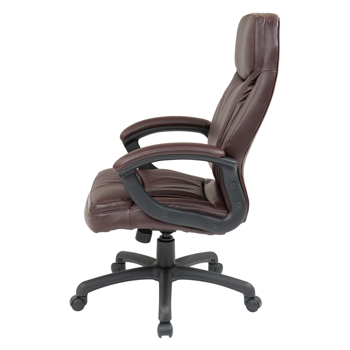 Executive Bonded Leather High Back Adjustable Office Chair with Thick Padded Contour
