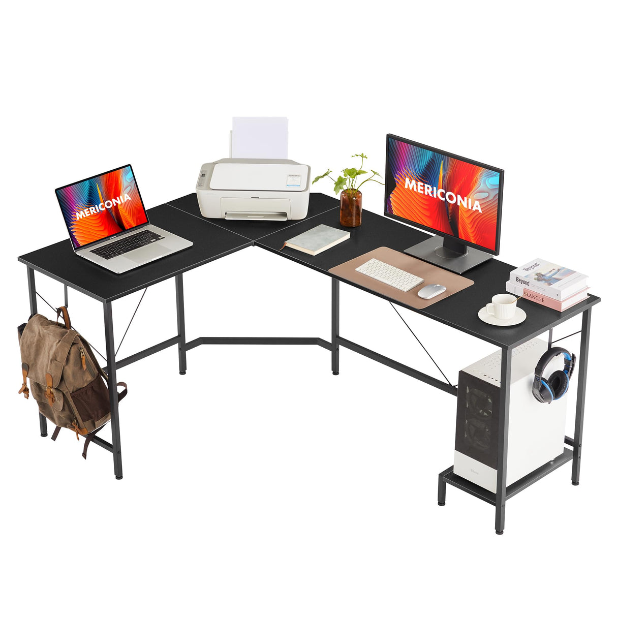 L Shaped Desk,66 Inch,Corner Desk for Home Office,Computer Gaming Table