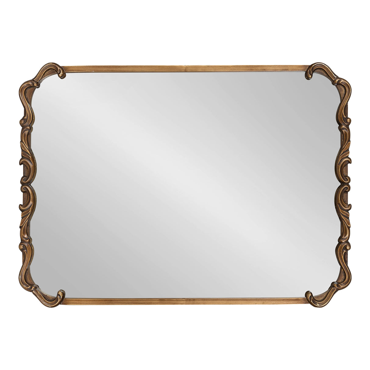 Rounded Rectangle Ornate Traditional Mirror