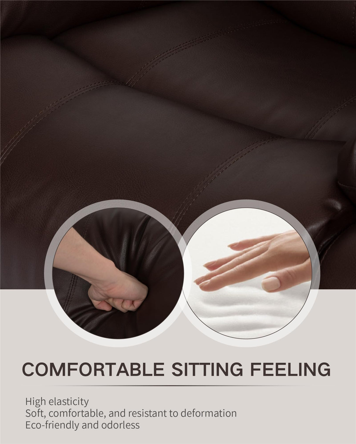 ErgoLuxe Brown Massage Recliner Chair – Compact and Easy-Clean Design