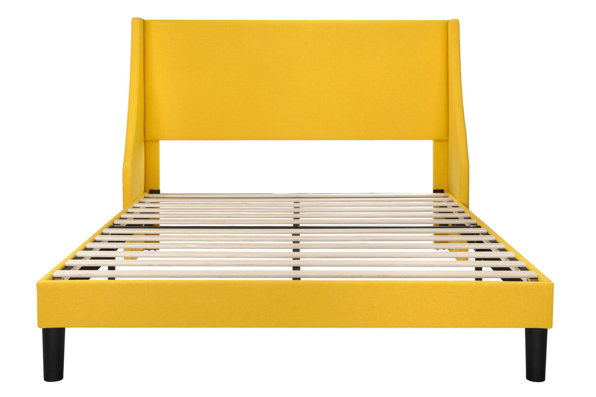 Full Size Bed Frame, Platform Bed Frame with Upholstered Headboard