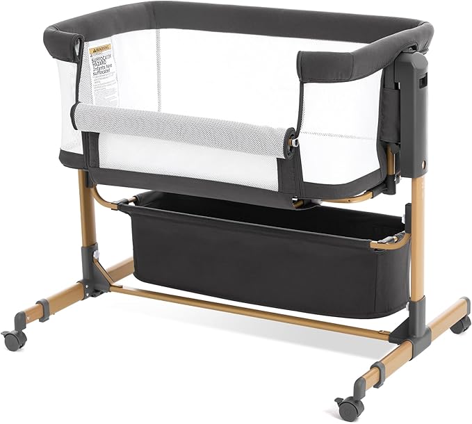 Baby Bassinet,Bedside Bassinet for Baby,3 in 1 Rocking Bassinet with Wheels and Mattress