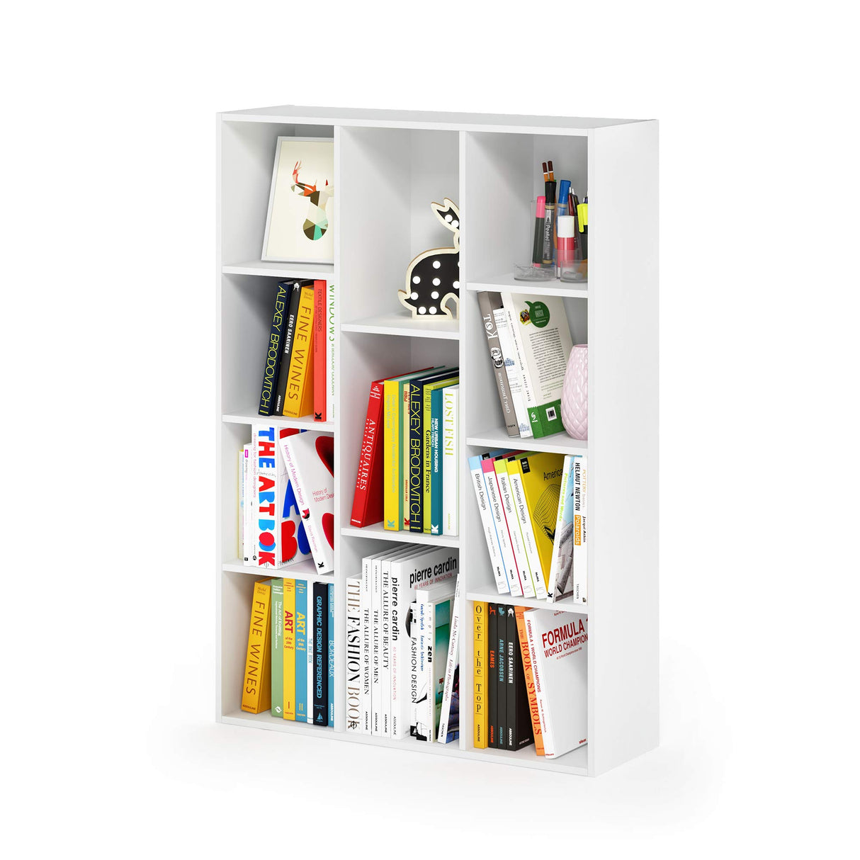 Luder Bookcase / Book / Storage , 11-Cube, White