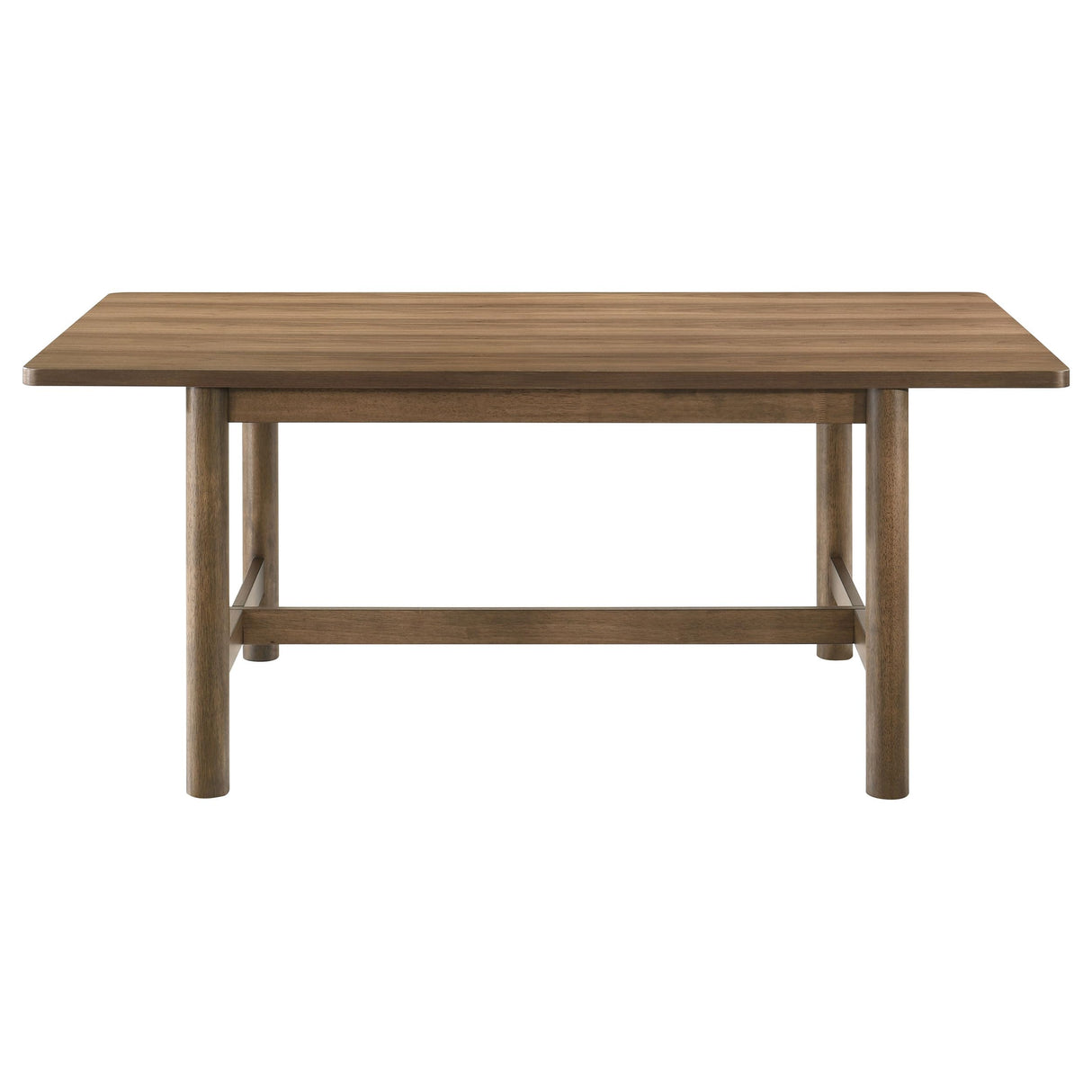 71-Inch Rectangular Dining Table with Trestle Base - Walnut Finish