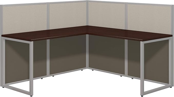 Furniture Easy Office 2 Person Cubicle Desk with File Cabinets, 60W x 45H, Pure White