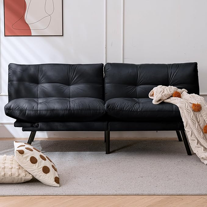 Convertible Futon Sofa Bed,71" Comfy Loveseat Sleeper Sofa