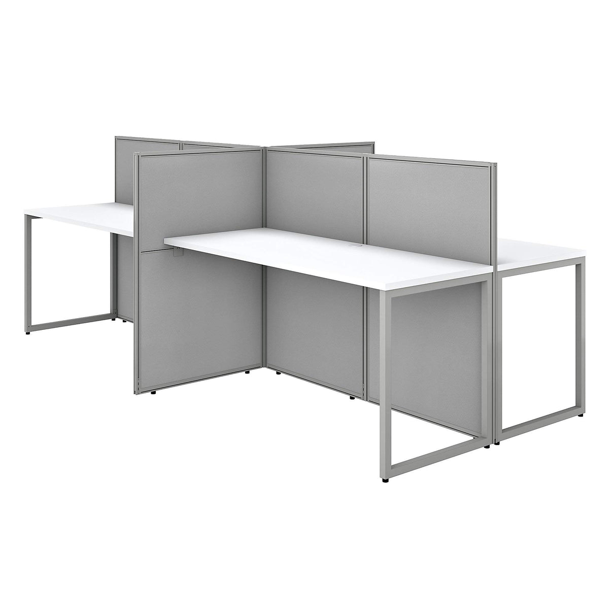 Business Furniture Cubicle Desk with Privacy Panels | Easy Office Collection Four Person