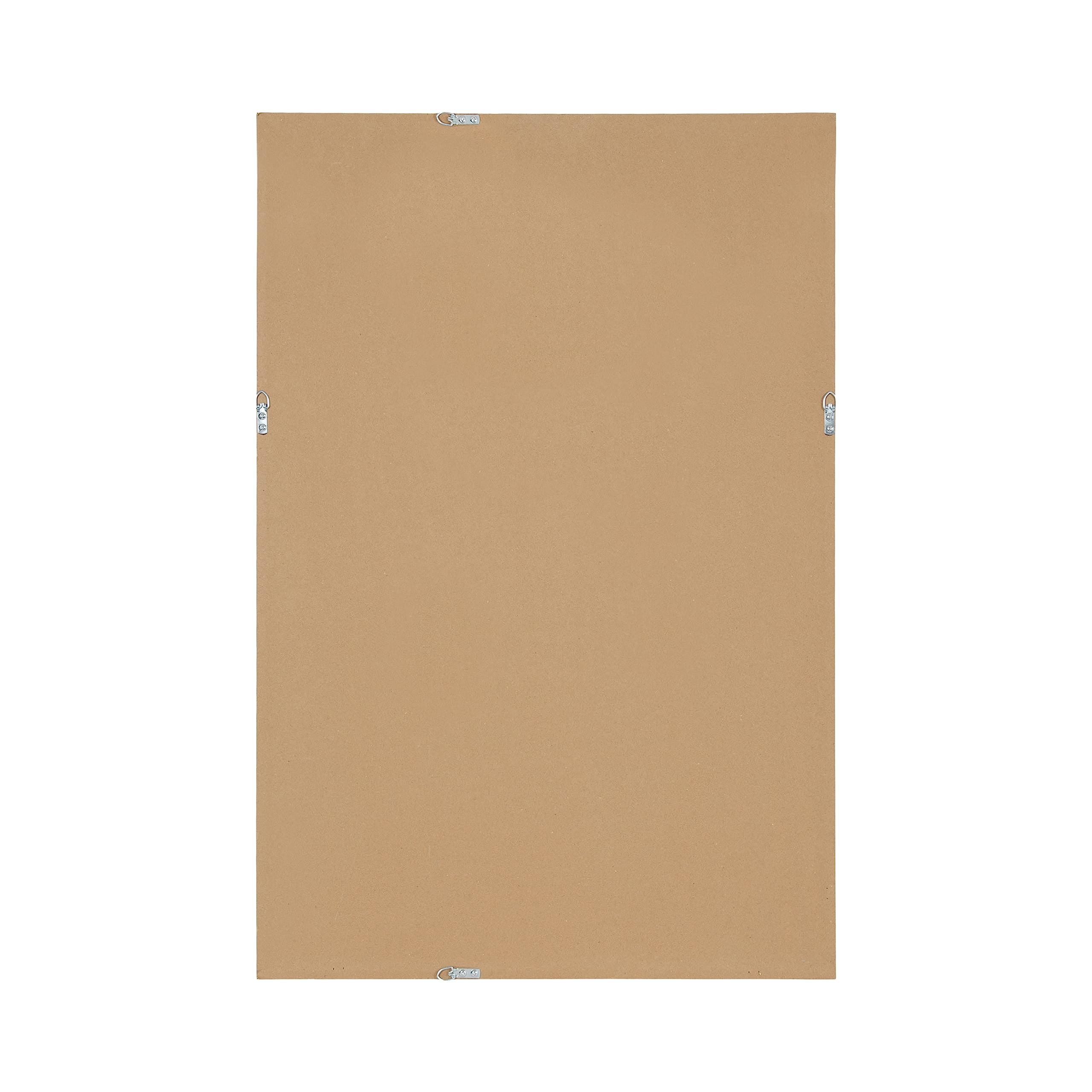 Reyna Modern Rectangle Wall Mirror, 24 x 36, Silver, Framed Rectangular