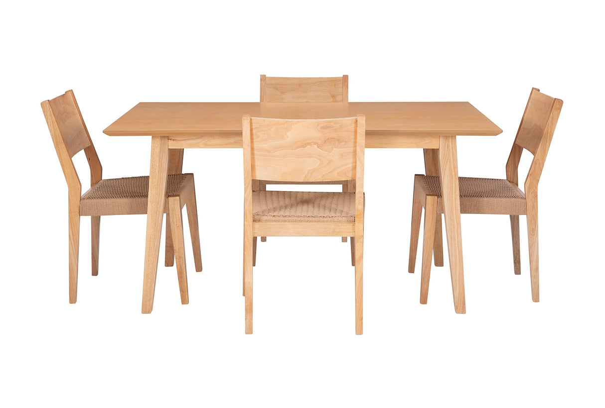 Modern Natural Wood Syracuse Dining, Five Piece Set